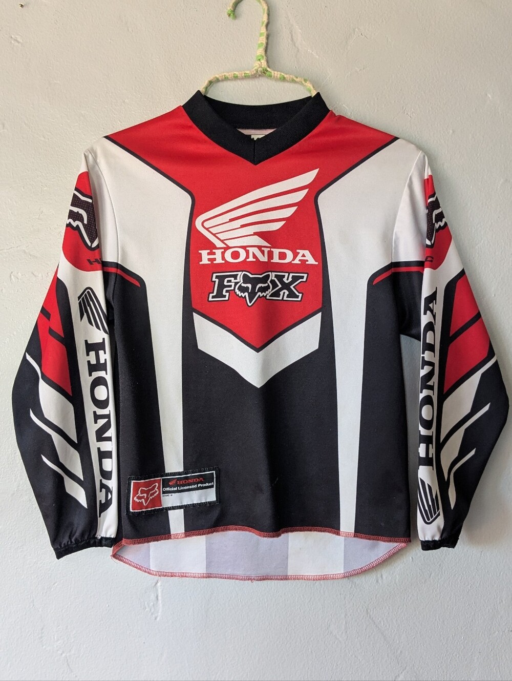 Vintage Honda Fox Racing Motocross Jersey Red Black Youth KM